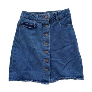 Twik Denim Button-Front Mini Skirt Sz XS